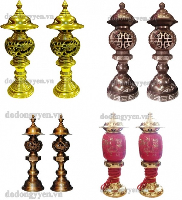10 mẫu đèn thờ bằng đồng cao cấp cho bàn thờ gia tiên, nhà thờ họ, đình, chùa, điện, miếu
