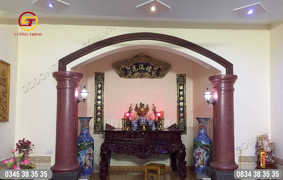 Bộ cuốn thư câu đối đồng vàng giả cổ