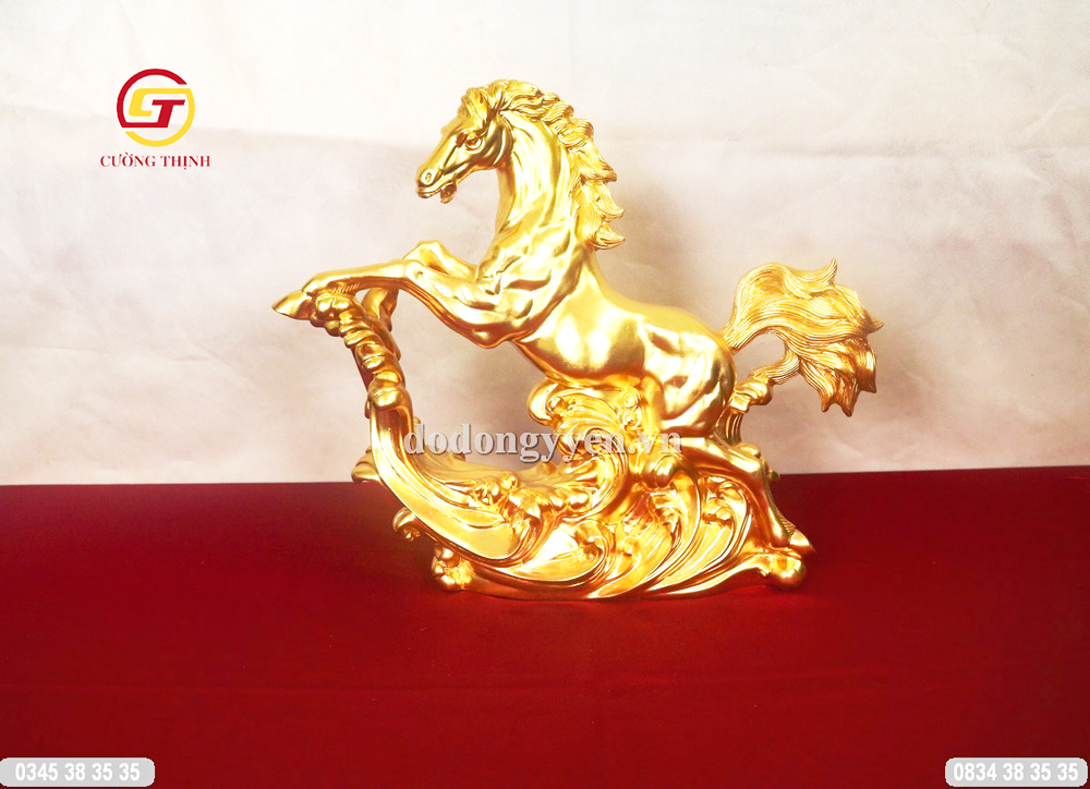 Tượng ngựa dát vàng 24k đẹp