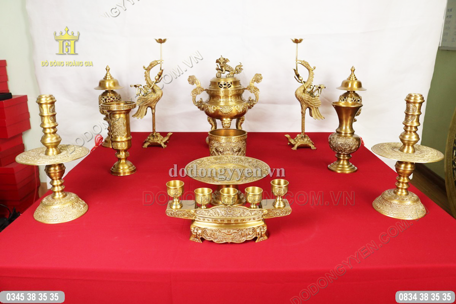 Bội đồ thờ cúng bằng đồng vàng giá rẻ 
