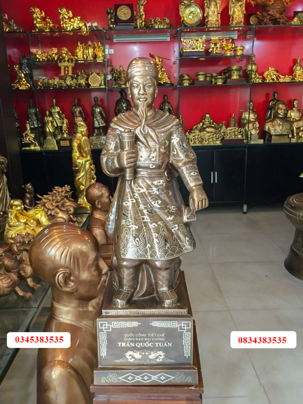 Tượng đồng trần hưng đạo khảm đẹp