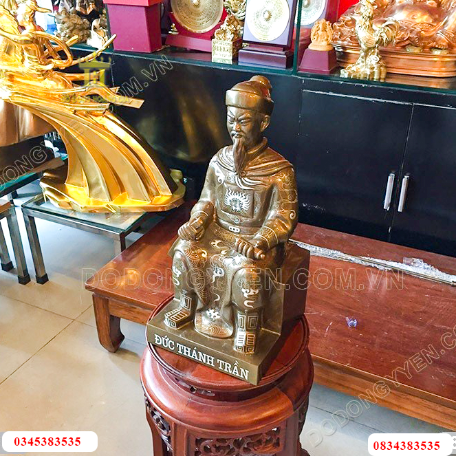 Tượng đồng trần hưng đạo bằng đồng khảm tam khí