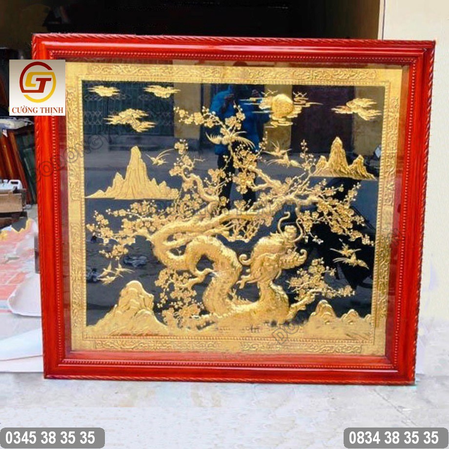 Tranh đồng mai hóa rồng