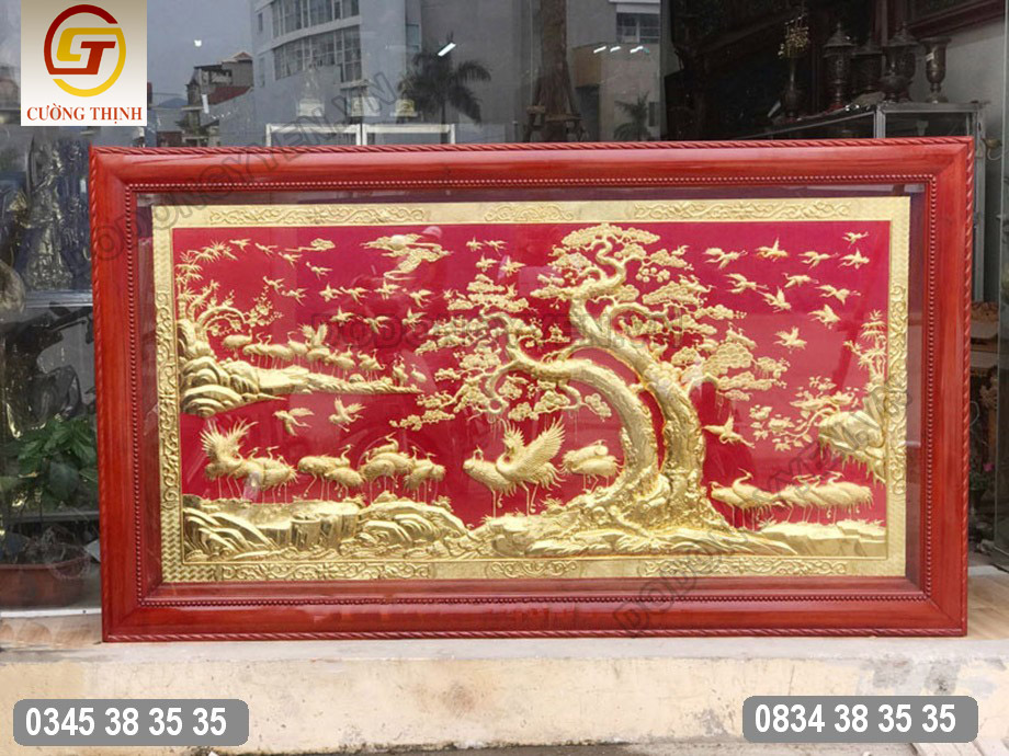 tranh đồng tùng hạc