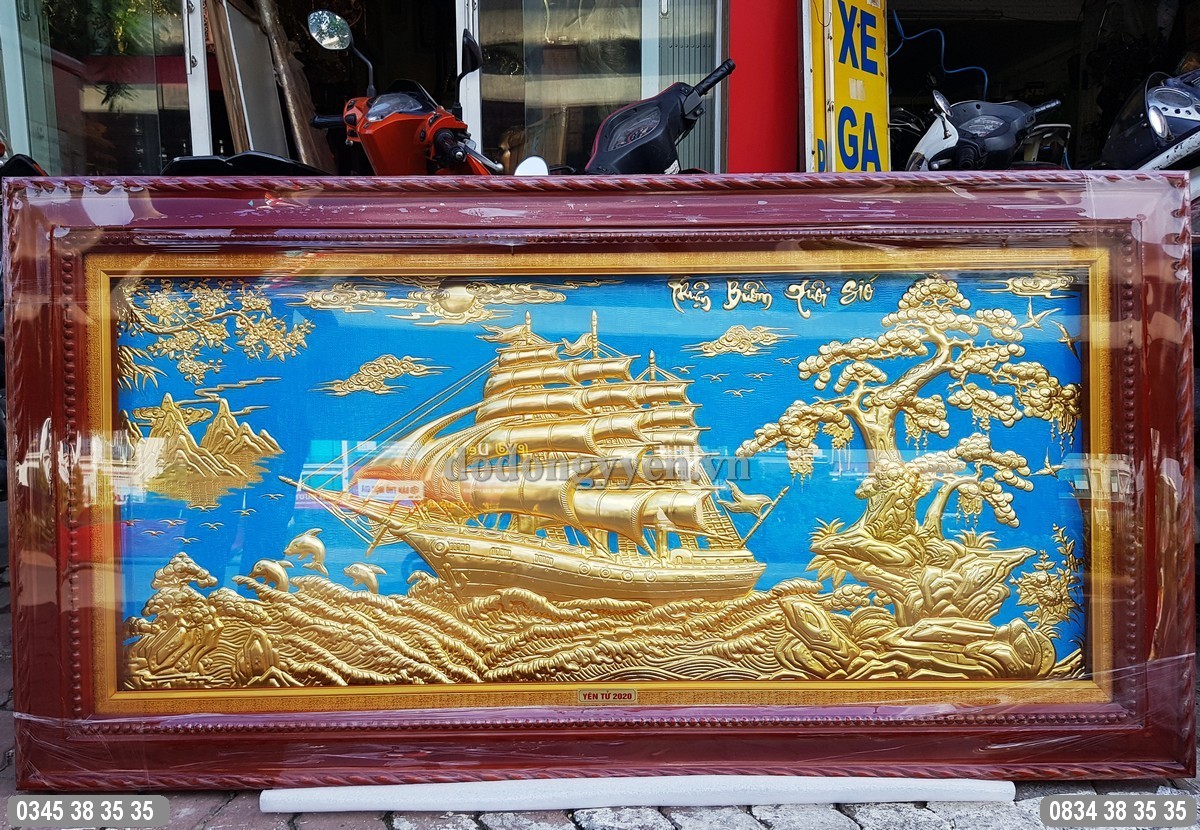 tranh đồng thuyền buồm 