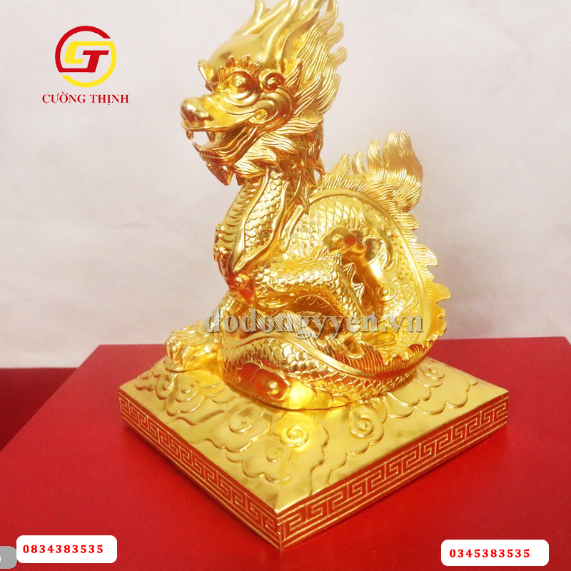 Tượng rồng bằng đồng dát vàng cao cấp 