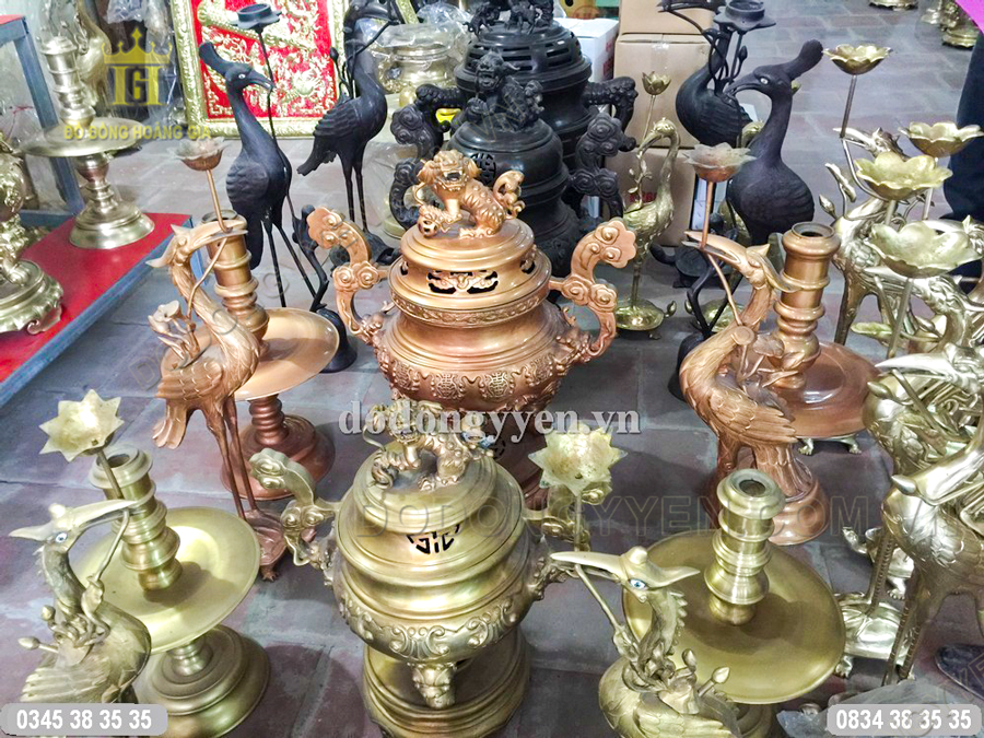 Đồ thờ đồng đẹp giá rẻ tại đồ đồng Hoàng Gia