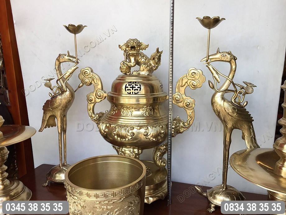 Kích thước bộ đỉnh đồng thờ cúng 