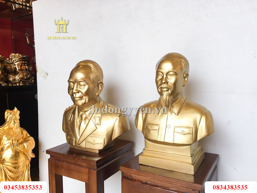 Tượng đồng bác hồ, bác giáp bằng đồng vàng nguyên chất