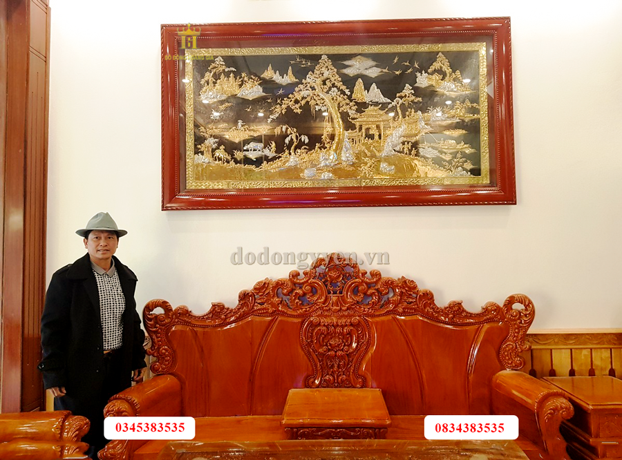 Tranh đồng quê treo phòng khách