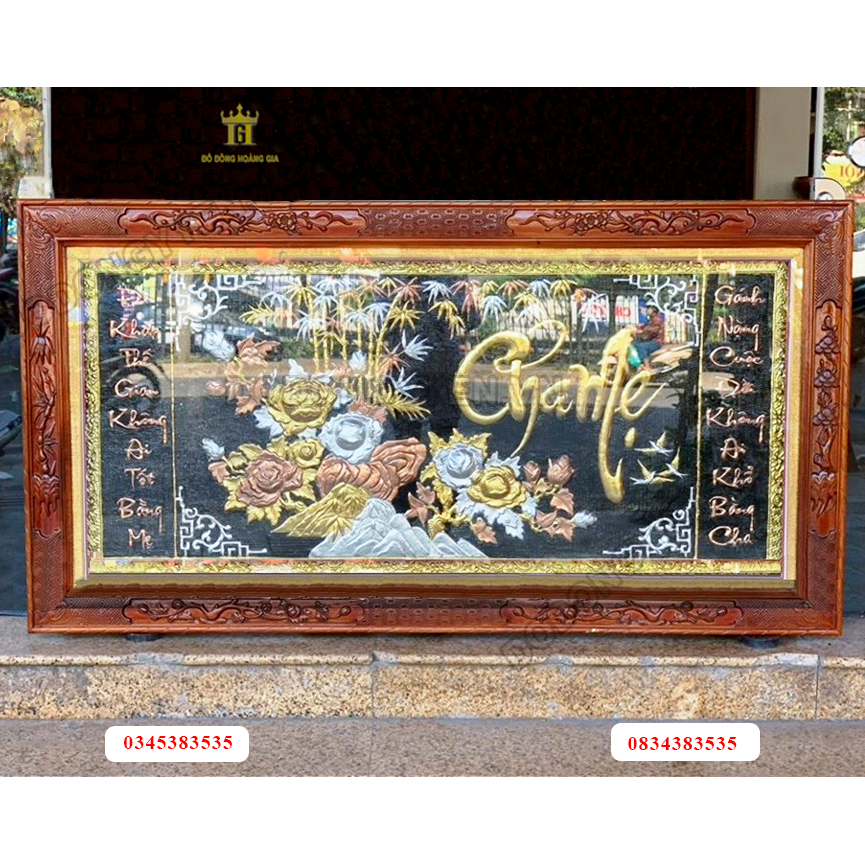 Tranh chữ cha mẹ mạ tam khí cực đẹp