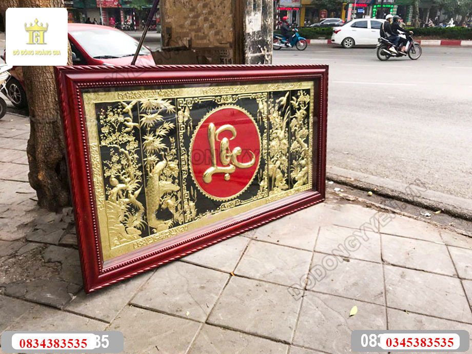 Tranh treo tường chữ Lộc khung gỗ đẹp