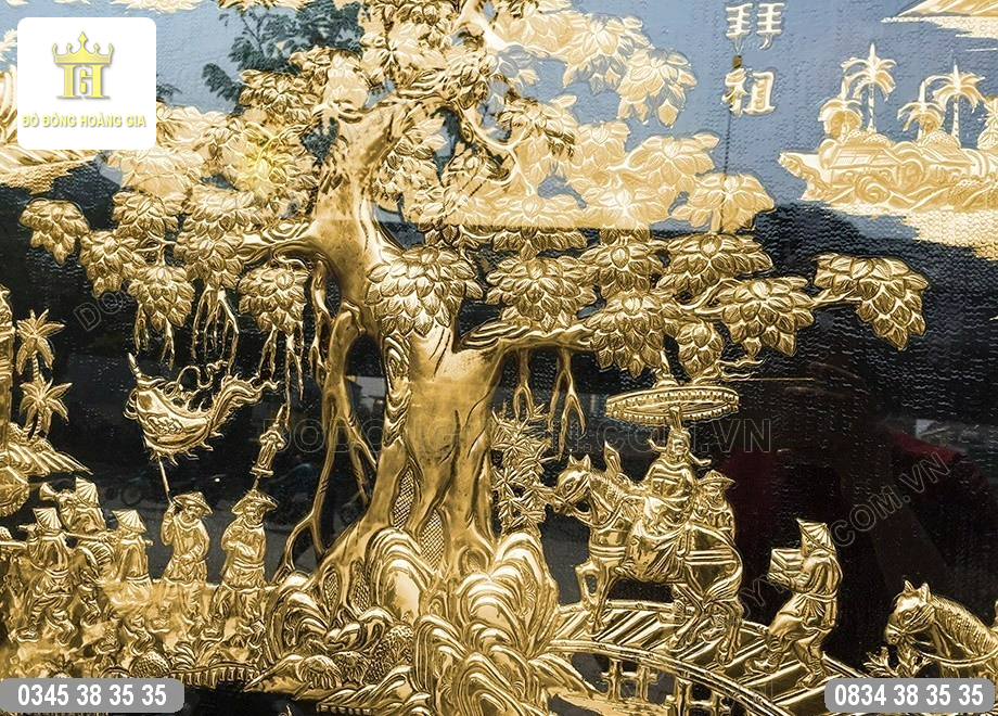 Tranh đồng quê bằng đồng vàng nguyên chất