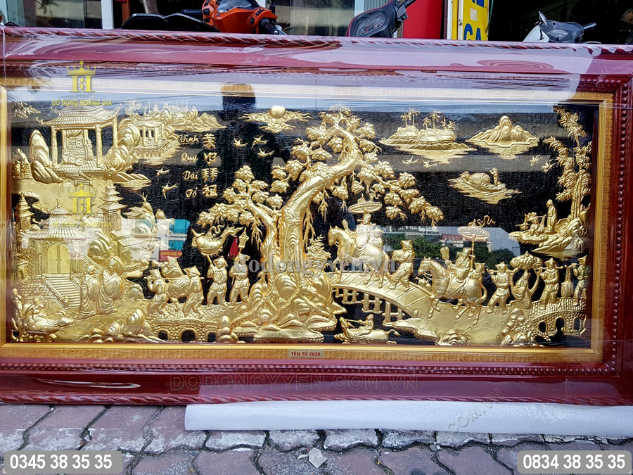 Tranh đồng quê dát vàng