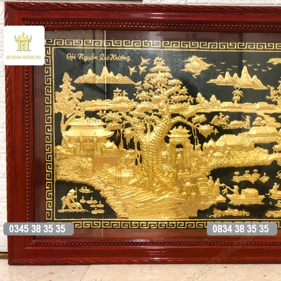 Tranh đồng quê dát vàng đẹp tinh xảo