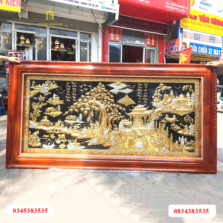 Tranh đồng quê khảm tam khí