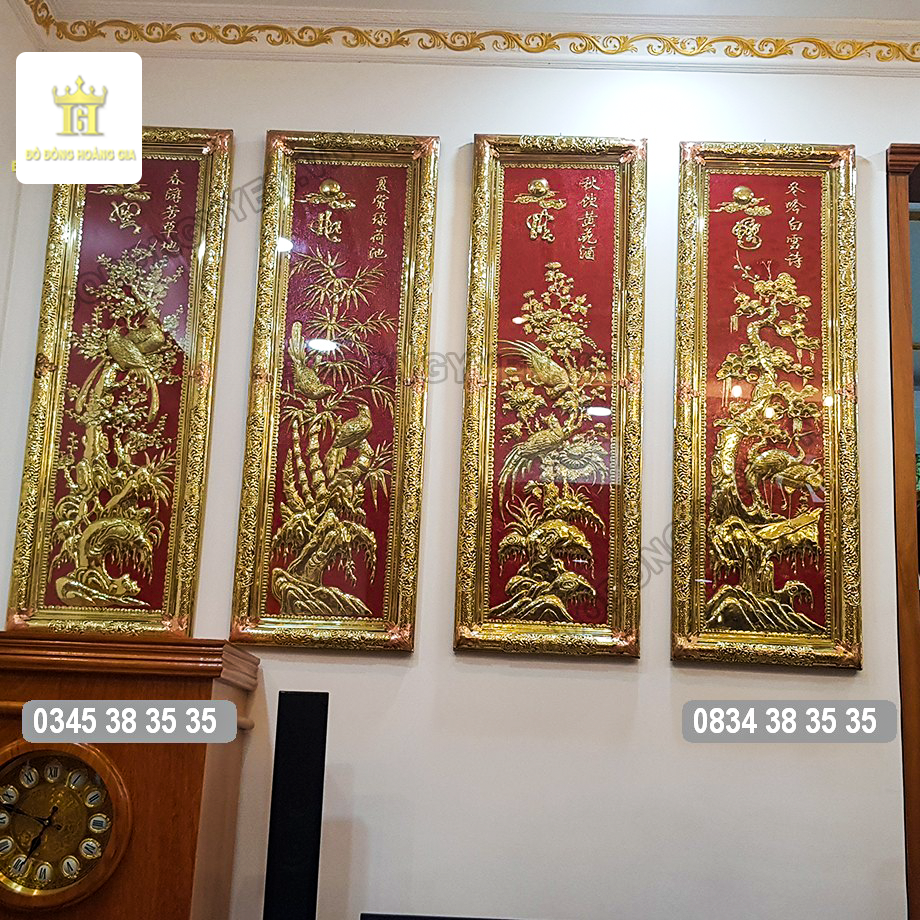 Tranh đồng tứ quý treo tường mẫu mã đẹp