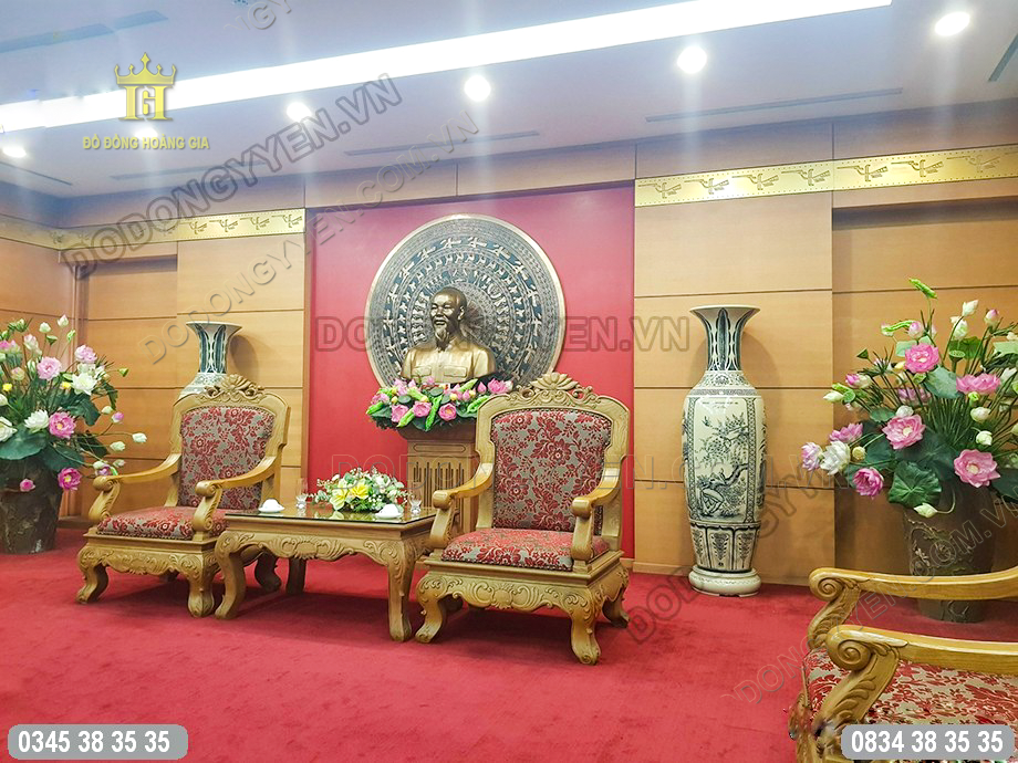 Tranh mặt trống đồng đỏ ám hoa văn