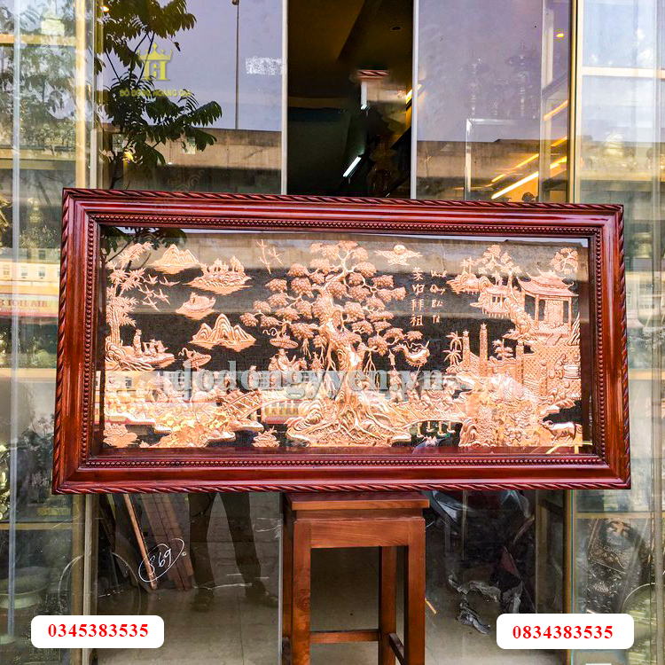 Tranh vinh quy bái tổ bằng đồng đỏ