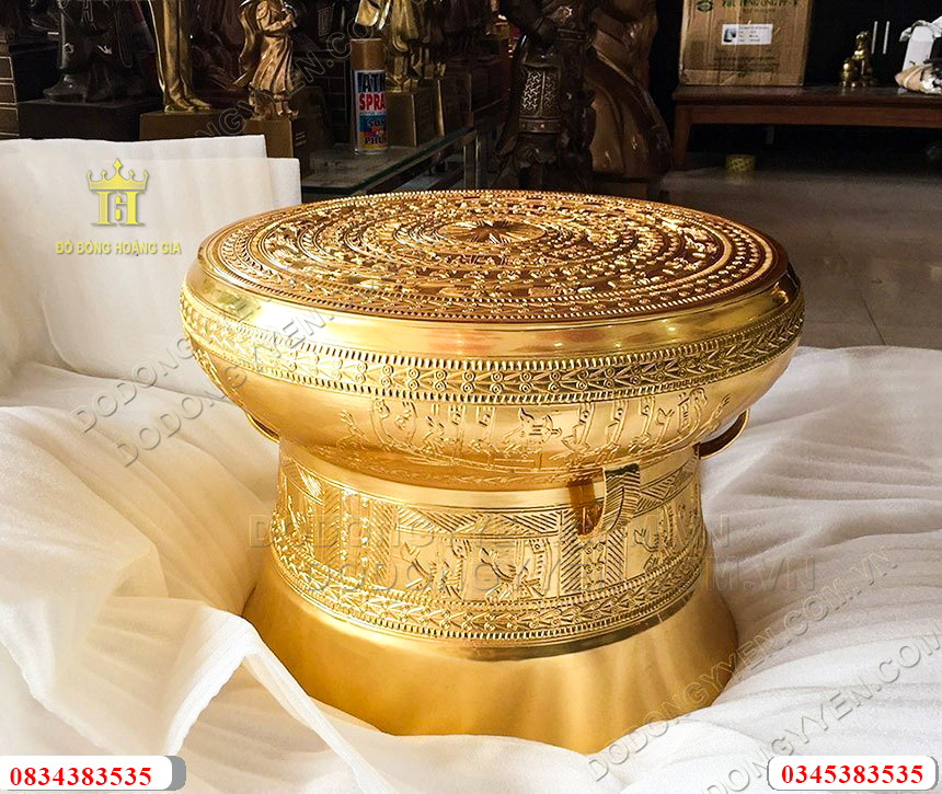Trống đồng dát vàng cao cấp