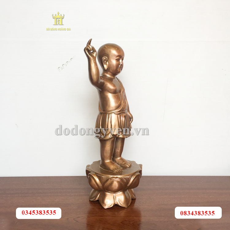 Tượng Phật Đản bằng đồng đỏ đứng cao cấp