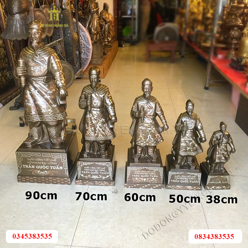 Tượng đồng Trần Quốc Tuấn nhiều kích thước khác nhau