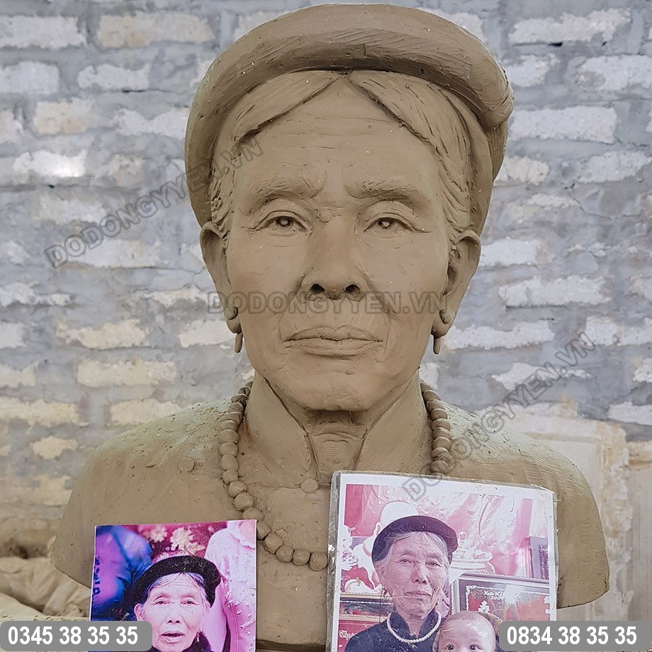 tạo mẫu đất đúc tượng đồng chân dung