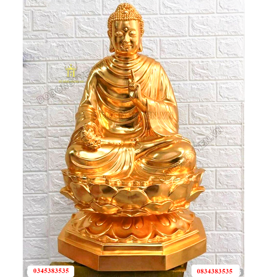 Tượng thích ca mâu ni được đúc từ nguyên liệu đồng nguyên khối