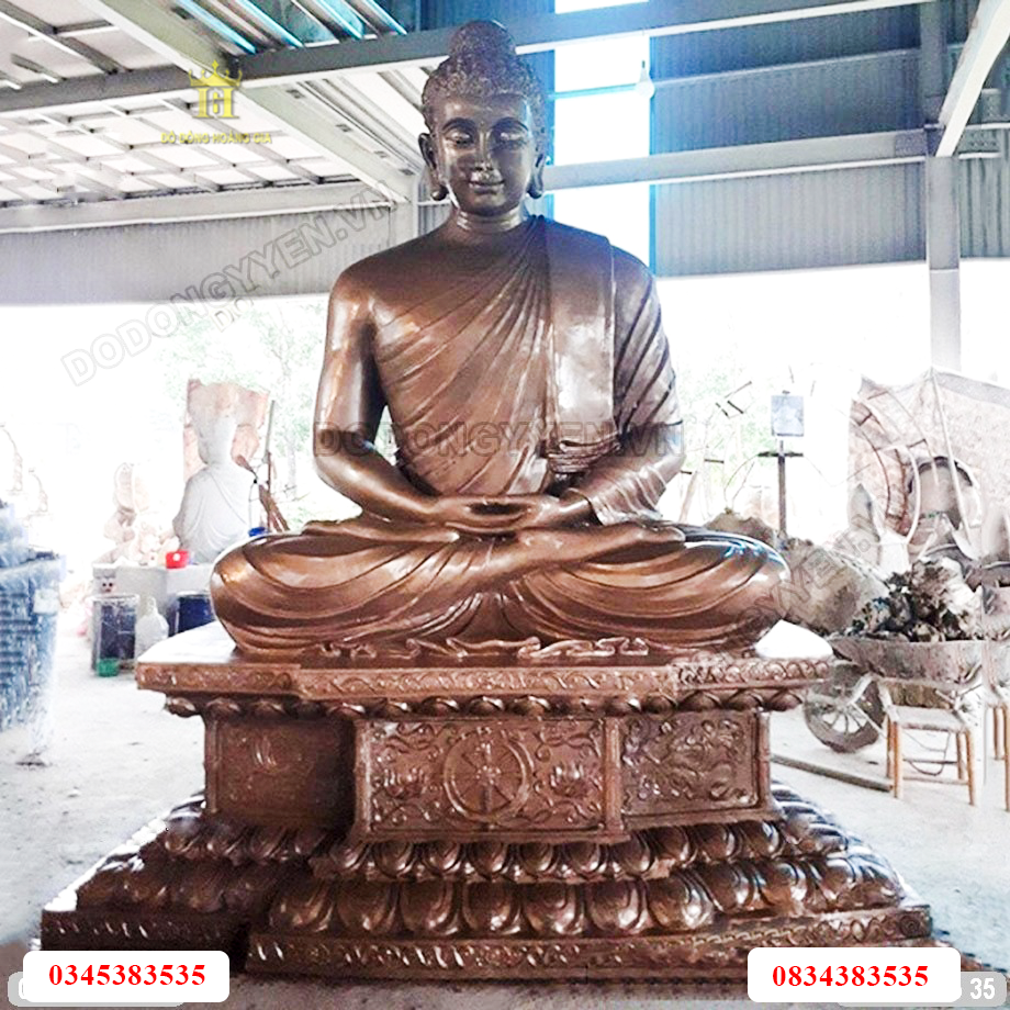 Tượng Phật bằng đồng đỏ nguyên chất đúc nguyên khối