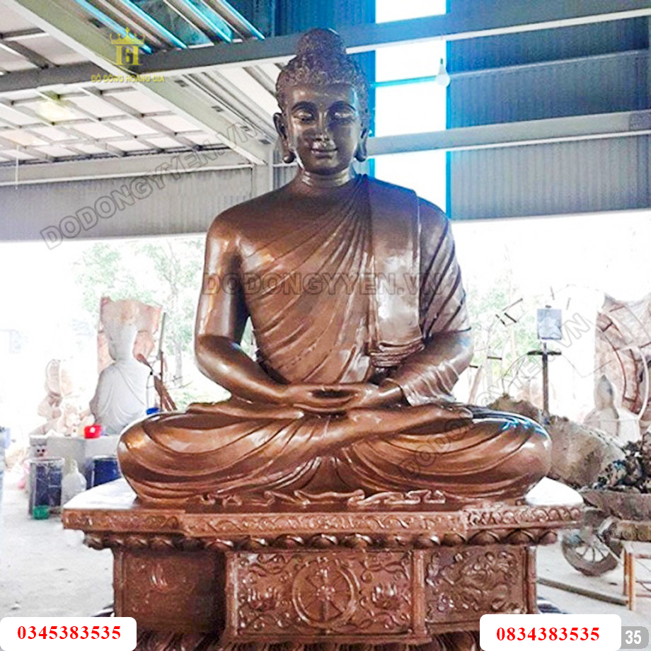 Tượng Phật đồng đỏ đúc thủ công tinh xảo
