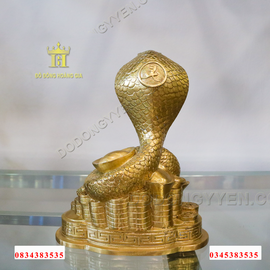 Mặt sau lưng tượng rắn đồng vàng