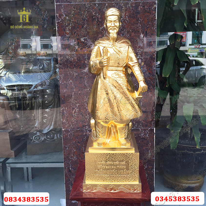 Tượng Trần Hưng Đạo dát vàng cao cấp