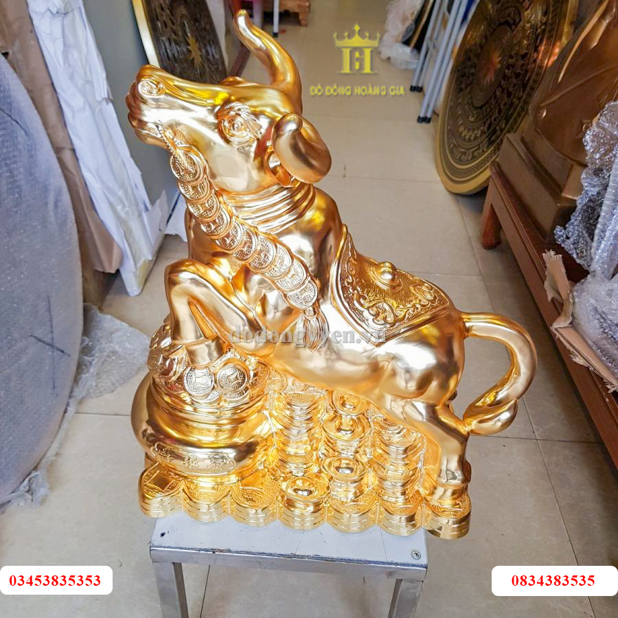 Tượng trâu dát vàng cao cấp